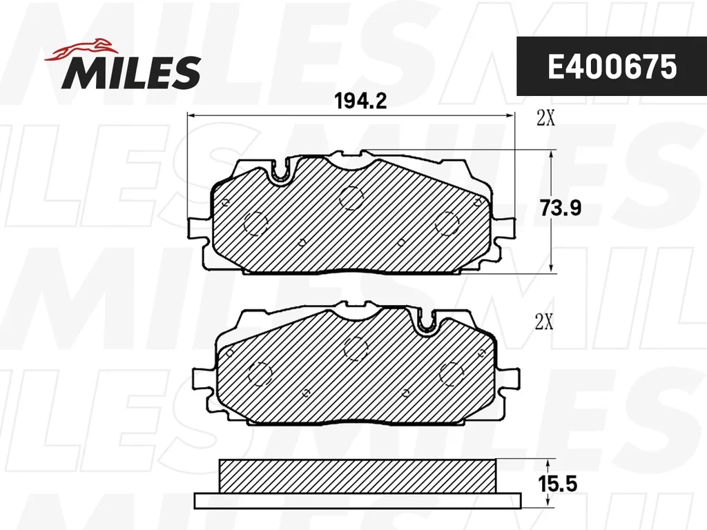 E400675 MILES Комплект тормозных колодок, дисковый тормоз (фото 1)