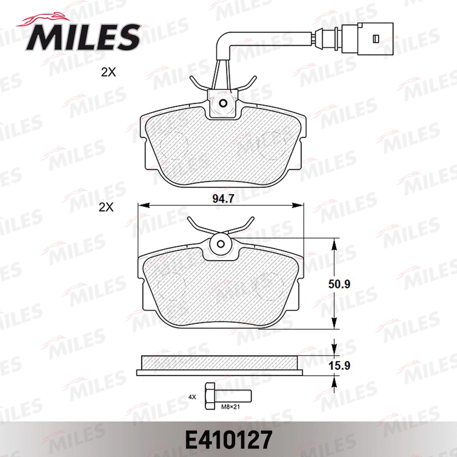 E410127 MILES Комплект тормозных колодок, дисковый тормоз (фото 2)