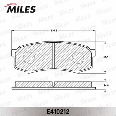 E410212 MILES Комплект тормозных колодок, дисковый тормоз (фото 2)