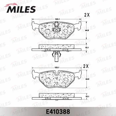 E410388 MILES Комплект тормозных колодок, дисковый тормоз (фото 2)