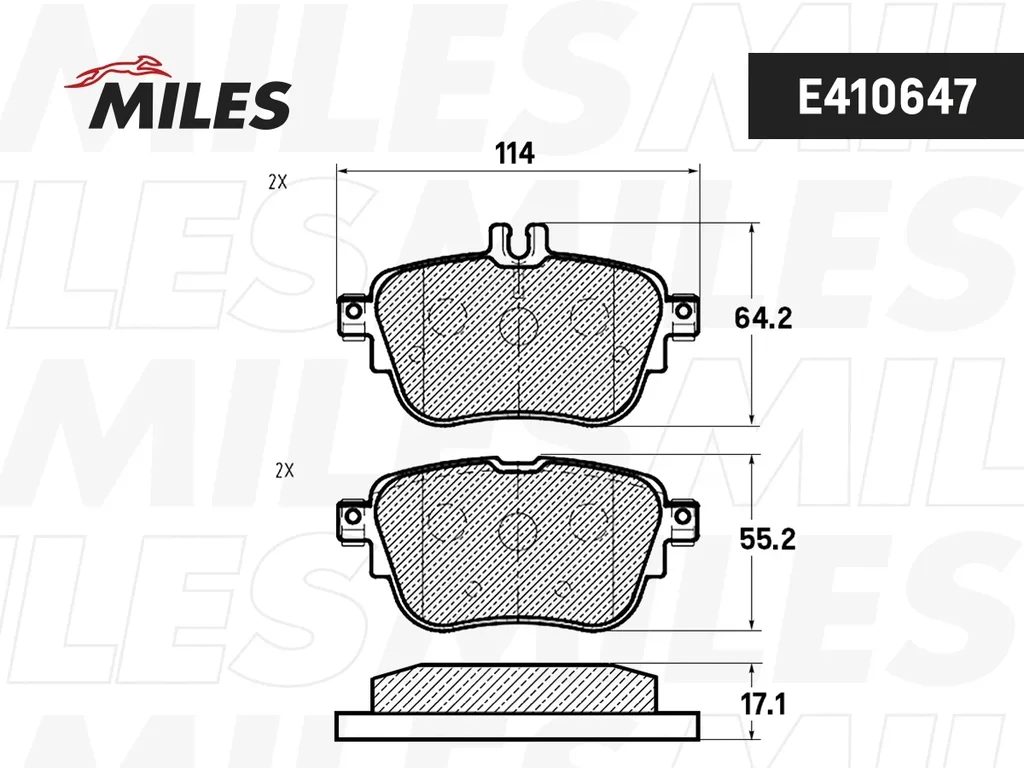E410647 MILES Комплект тормозных колодок, дисковый тормоз (фото 1)