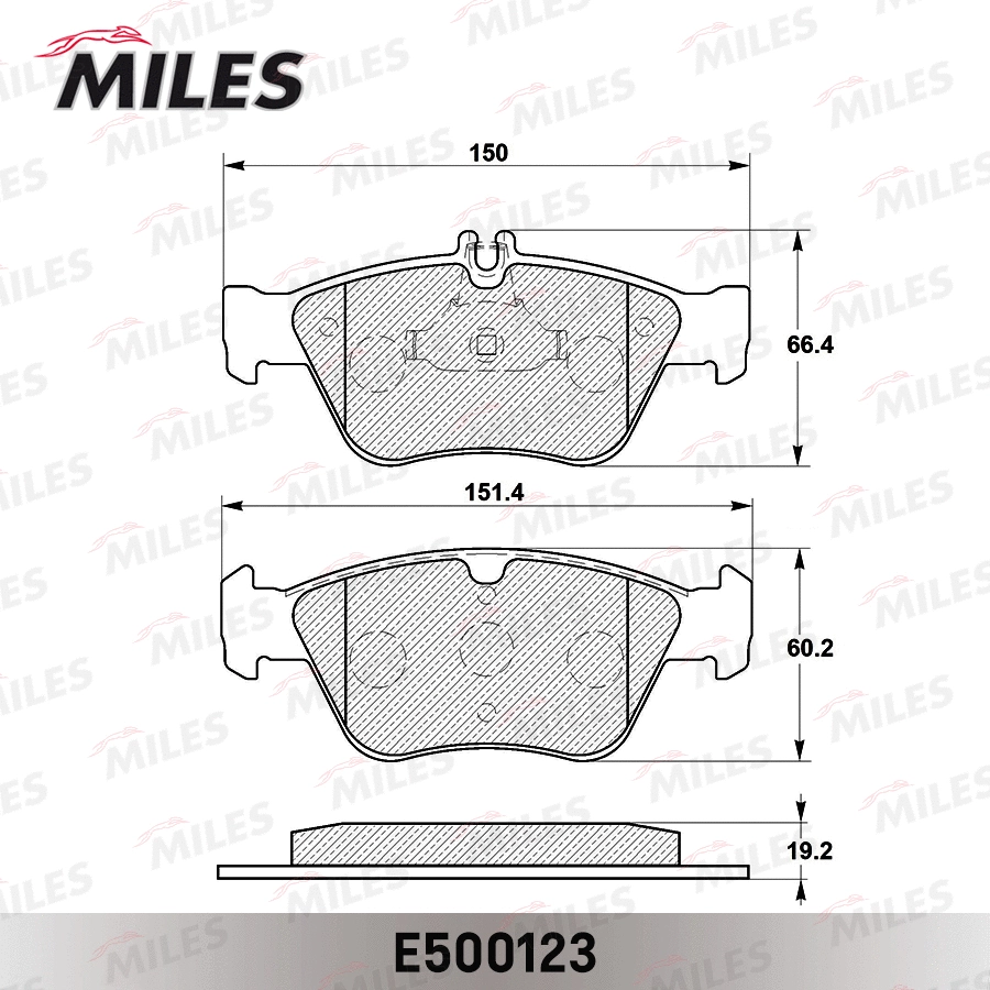 E500123 MILES Комплект тормозных колодок, дисковый тормоз (фото 2)