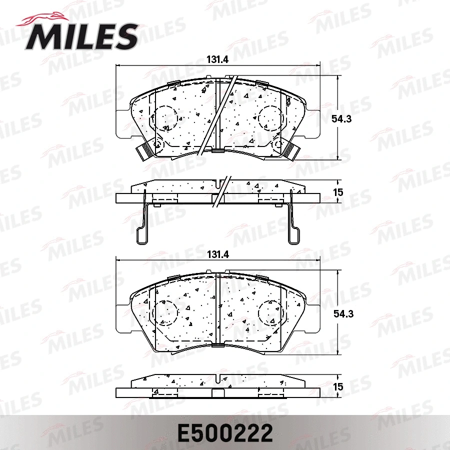 E500222 MILES Комплект тормозных колодок, дисковый тормоз (фото 2)