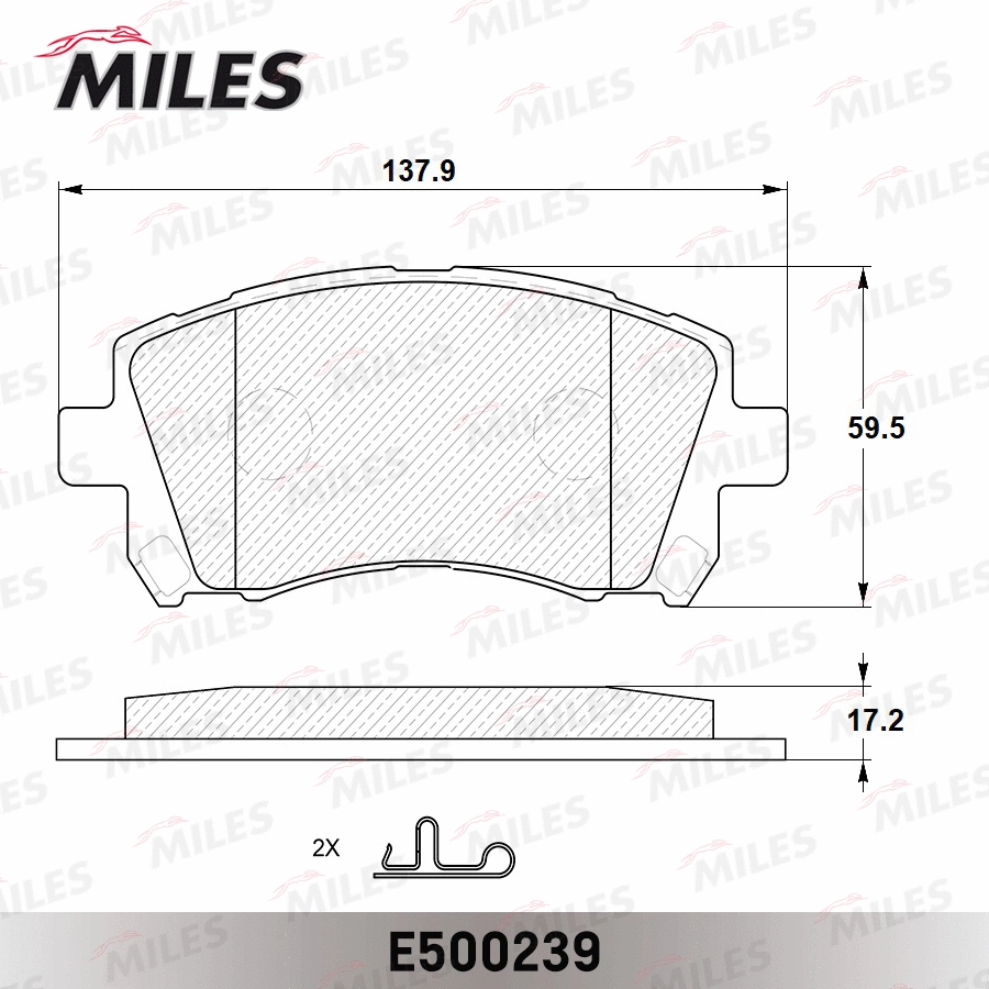 E500239 MILES Комплект тормозных колодок, дисковый тормоз (фото 2)