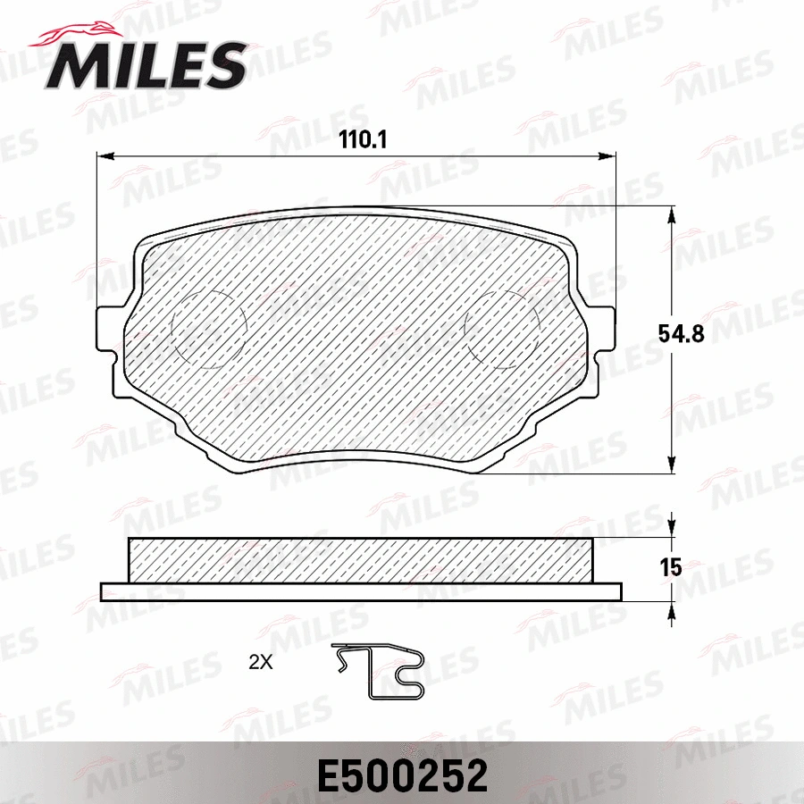 E500252 MILES Комплект тормозных колодок, дисковый тормоз (фото 2)