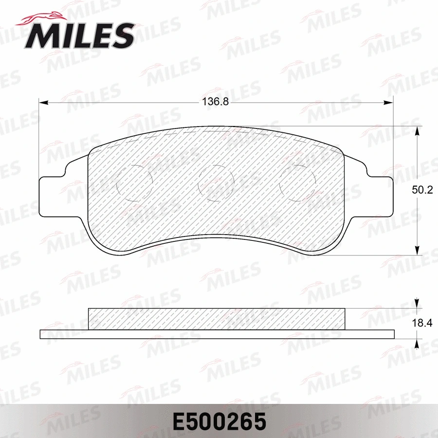 E500265 MILES Комплект тормозных колодок, дисковый тормоз (фото 2)