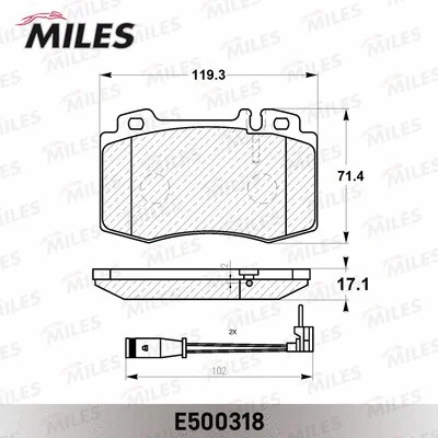 E500318 MILES Комплект тормозных колодок, дисковый тормоз (фото 2)