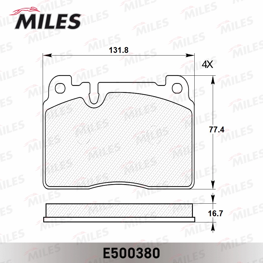 E500380 MILES Комплект тормозных колодок, дисковый тормоз (фото 2)