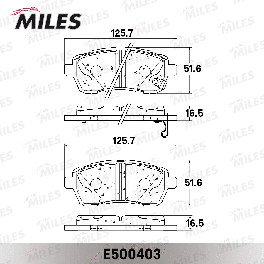 E500403 MILES Комплект тормозных колодок, дисковый тормоз (фото 2)