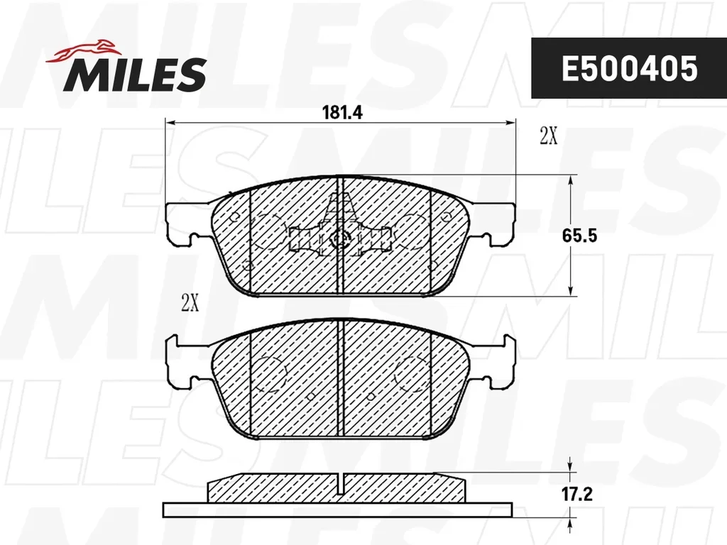 E500405 MILES Комплект тормозных колодок, дисковый тормоз (фото 1)