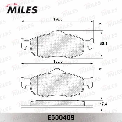 E500409 MILES Комплект тормозных колодок, дисковый тормоз (фото 2)
