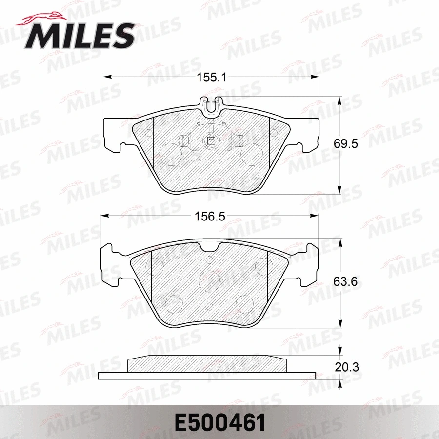 E500461 MILES Комплект тормозных колодок, дисковый тормоз (фото 2)