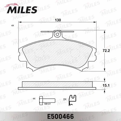 E500466 MILES Комплект тормозных колодок, дисковый тормоз (фото 2)