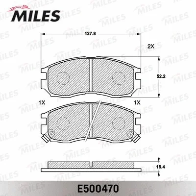 E500470 MILES Комплект тормозных колодок, дисковый тормоз (фото 2)