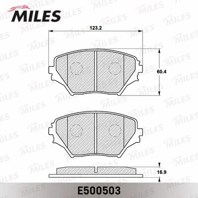 E500503 MILES Комплект тормозных колодок, дисковый тормоз (фото 2)
