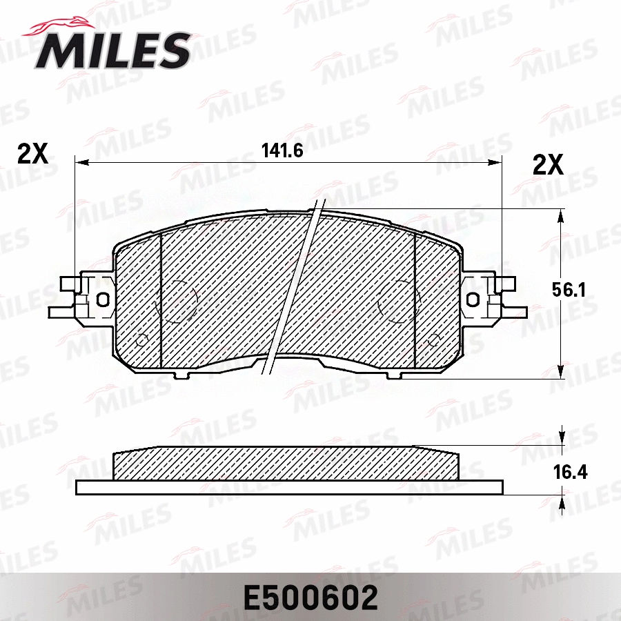 E500602 MILES Комплект тормозных колодок, дисковый тормоз (фото 2)