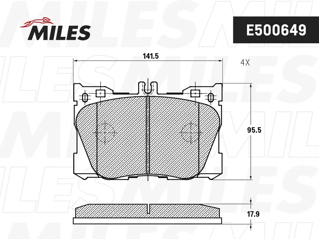 E500649 MILES Комплект тормозных колодок, дисковый тормоз (фото 1)