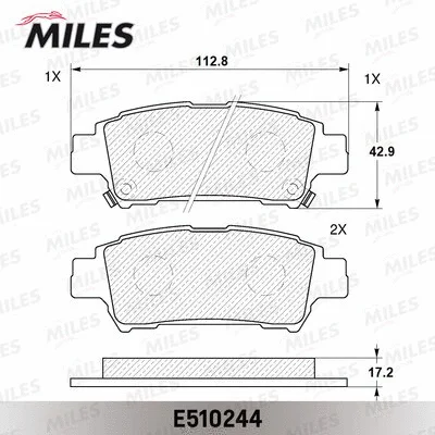 E510244 MILES Комплект тормозных колодок, дисковый тормоз (фото 2)