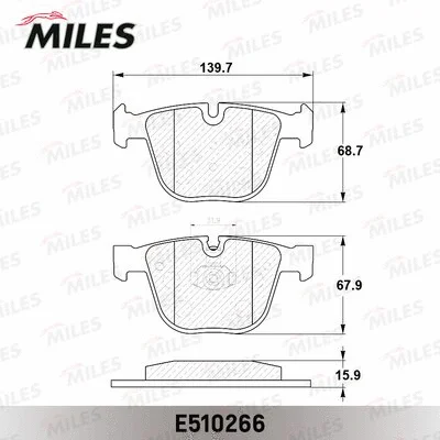 E510266 MILES Комплект тормозных колодок, дисковый тормоз (фото 2)