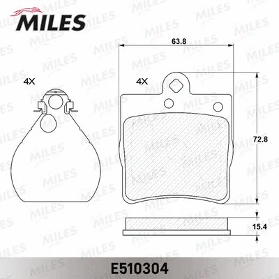 E510304 MILES Комплект тормозных колодок, дисковый тормоз (фото 2)