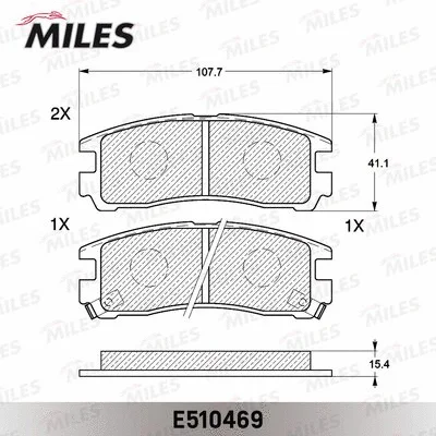E510469 MILES Комплект тормозных колодок, дисковый тормоз (фото 2)