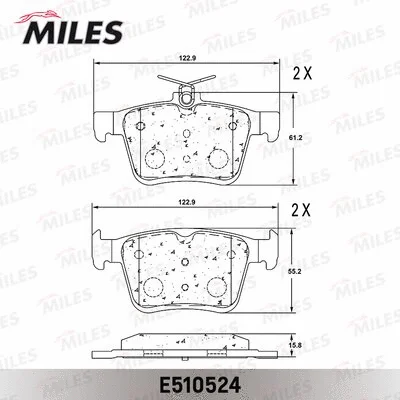 E510524 MILES Комплект тормозных колодок, дисковый тормоз (фото 2)