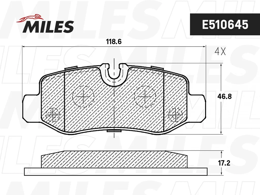 E510645 MILES Комплект тормозных колодок, дисковый тормоз (фото 1)
