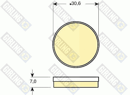 6102719 GIRLING Комплект тормозных колодок, дисковый тормоз (фото 1)