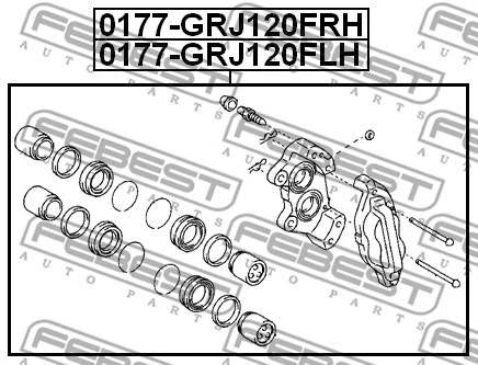0177-GRJ120FLH FEBEST Тормозной суппорт (фото 2)