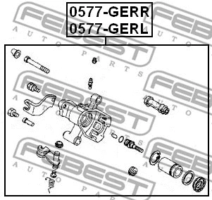 0577-GERL FEBEST Тормозной суппорт (фото 2)