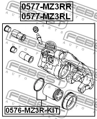 0577-MZ3RR FEBEST Тормозной суппорт (фото 2)