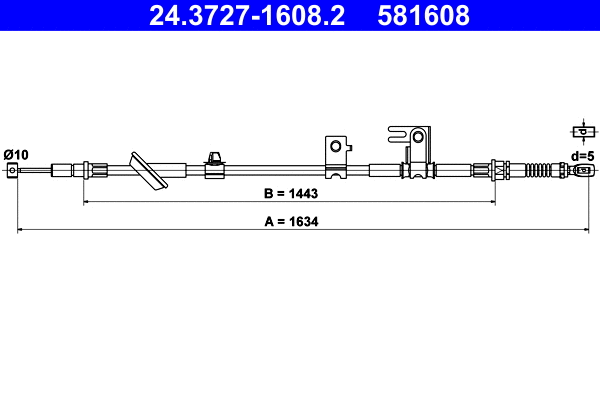 24.3727-1608.2 ATE Тросик, cтояночный тормоз (фото 1)