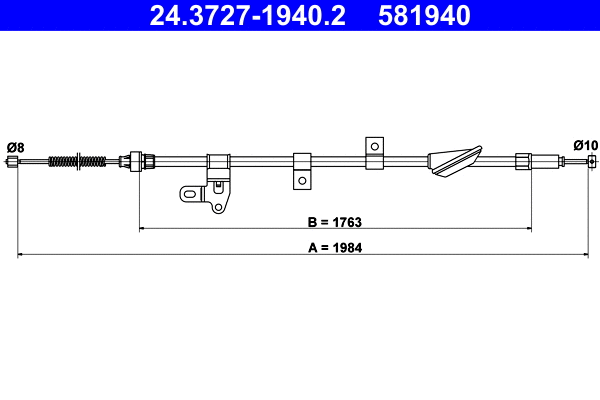 24.3727-1940.2 ATE Тросик, cтояночный тормоз (фото 1)