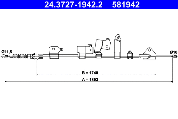 24.3727-1942.2 ATE Тросик, cтояночный тормоз (фото 1)