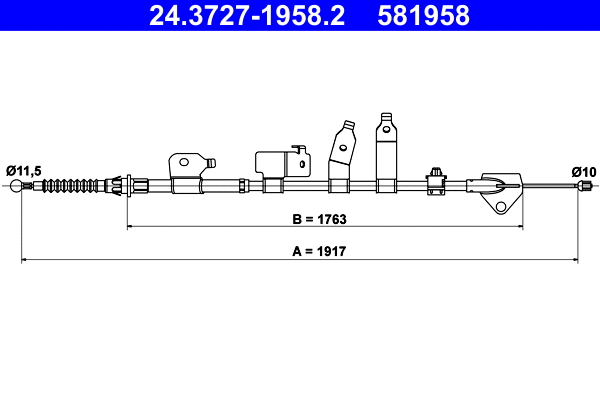 24.3727-1958.2 ATE Тросик, cтояночный тормоз (фото 1)