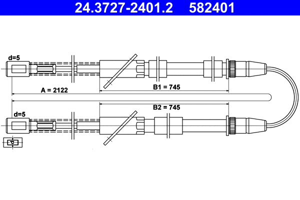 24.3727-2401.2 ATE Тросик, cтояночный тормоз (фото 1)