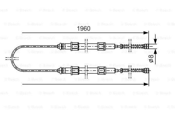 1 987 477 002 BOSCH Тросик, cтояночный тормоз (фото 1)