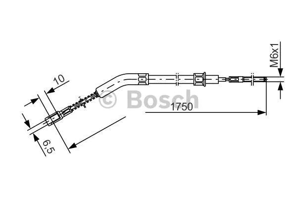 1 987 477 036 BOSCH Тросик, cтояночный тормоз (фото 1)