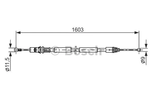 1 987 477 116 BOSCH Тросик, cтояночный тормоз (фото 1)