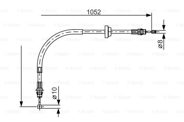 1 987 477 186 BOSCH Тросик, cтояночный тормоз (фото 1)