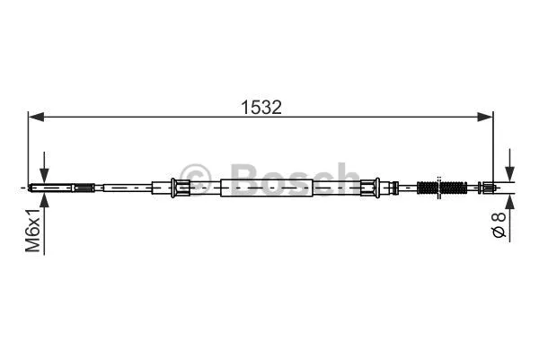 1 987 477 215 BOSCH Тросик, cтояночный тормоз (фото 1)