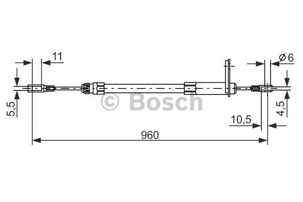 1 987 477 219 BOSCH Тросик, cтояночный тормоз (фото 1)