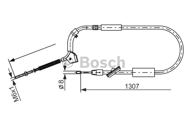 1 987 477 223 BOSCH Тросик, cтояночный тормоз (фото 1)