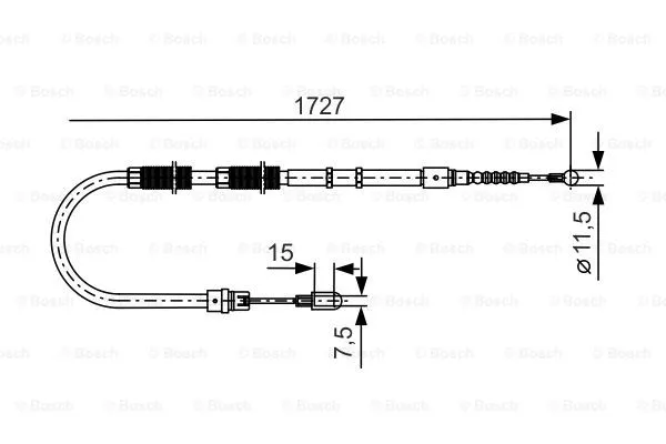 1 987 477 259 BOSCH Тросик, cтояночный тормоз (фото 1)