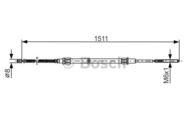 1 987 477 285 BOSCH Тросик, cтояночный тормоз (фото 1)