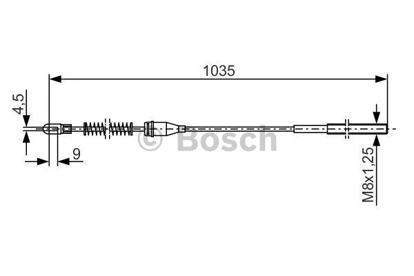 1 987 477 307 BOSCH Тросик, cтояночный тормоз (фото 1)