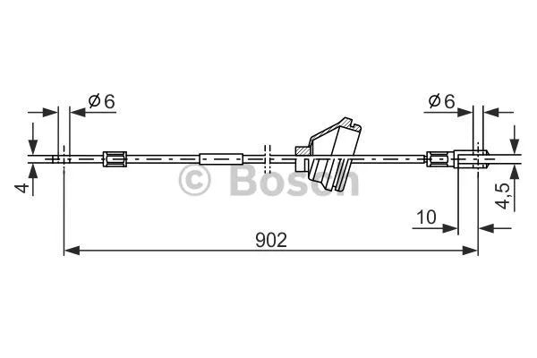 1 987 477 349 BOSCH Тросик, cтояночный тормоз (фото 1)