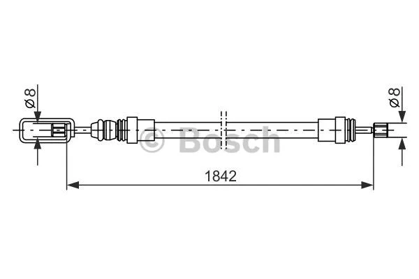 1 987 477 422 BOSCH Тросик, cтояночный тормоз (фото 1)