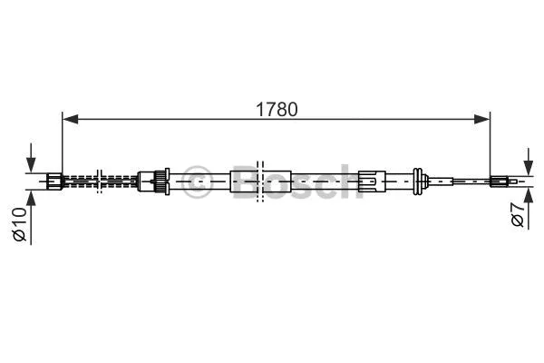 1 987 477 486 BOSCH Тросик, cтояночный тормоз (фото 1)