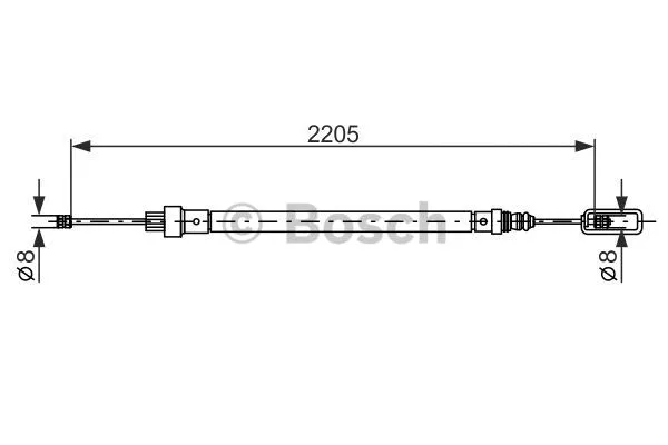 1 987 477 524 BOSCH Тросик, cтояночный тормоз (фото 1)